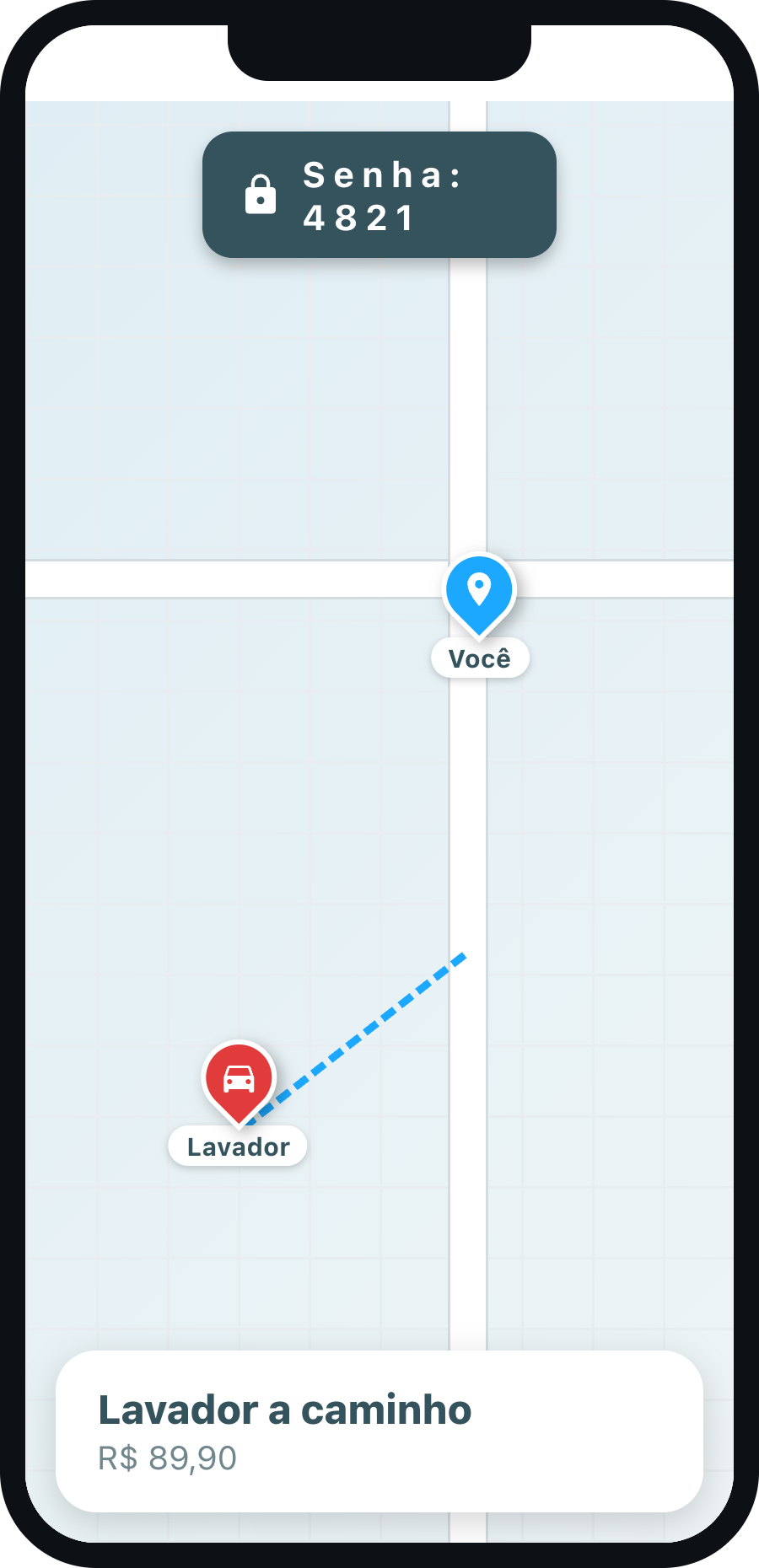 Tracking do lavador no mapa em tempo real